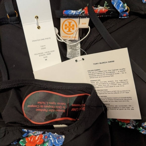 NWT Medium Tory Burch Floral One Piece Swimsuit - Picture 4 of 5